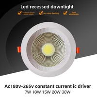 Plafonnier LED encastré commercial ultra-plat 7W 10W 15W 20W 30W, spot COB pour salon et chambre