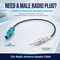 Adaptateur radio DIN mâle à entrée directe, compatible avec un connecteur automobile de type FAKRA, adaptateur radio de type FAKRA vers DIN mâle