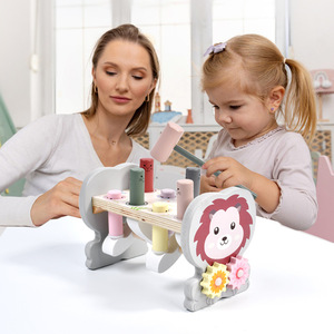 Nouveau Jouet Promotionnel en Bois Lion de <span class=keywords><strong>Dessin</strong></span> <span class=keywords><strong>Animé</strong></span> Jeu de Décompression Whack-a-Mole Éducatif Cadeau pour Enfants - Product Image 3