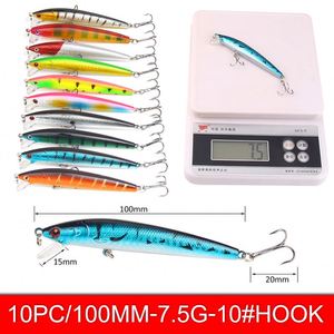 Juego de 20 Señuelos de Pesca Rígidos de ABS de 80 mm y 15 g, Señuelos de Fondo y de Agua Media con Anzuelos Triples para Pesca de Trucha y Lubina en Agua Salada y Dulce - Product Image 2