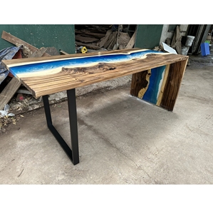 Table en résine bleue pour salon, comptoir de bar ou décoration intérieure, options de couleur OEM, design 3D, nouvelle commande, contactez-nous - Product Image 1