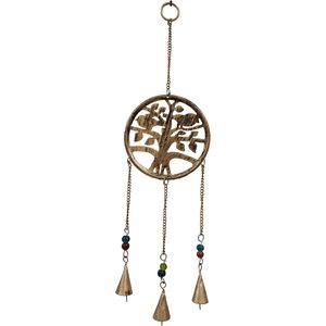 PARIJAT Artesanía Metal Campanas de viento Campana Árbol Energía positiva Decoración para el hogar Campanas colgantes para jardín Hogar Oficina Sala de estar - Product Image 1