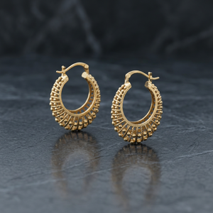 SOUMYA CREATIONS Pendientes de Aro de Latón Chapado en Oro de 18K con Filigrana, Estilo Vintage Geométrico, Modernos y de Declaración, Certificados, con Engaste de Bisel para Mujer - Product Image 1