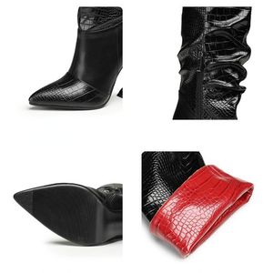 Nouveauté 2025, bottes à talons chaton plissées pour femmes, bottes mi-hautes pour femmes sexy, automne-printemps - Product Image 6