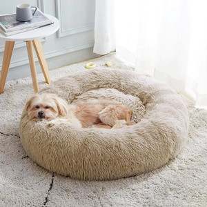Vente en gros de lit rond <span class=keywords><strong>pour</strong></span> chat et <span class=keywords><strong>chien</strong></span> en peluche <span class=keywords><strong>pour</strong></span> animaux de compagnie, lit rond et apaisant d'hiver <span class=keywords><strong>pour</strong></span> chiot, nid <span class=keywords><strong>anti</strong></span>-anxiété, beignet, câlin, chaud et confortable, <span class=keywords><strong>coussin</strong></span> lavable - Product Image 2