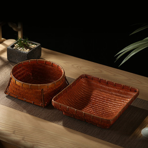 Handmade <b>Bamboo</b> Woven Basket Polygon Shape Storage <b>Container</b> For Living Room Food Serving And Snack Holding - Product Image 3