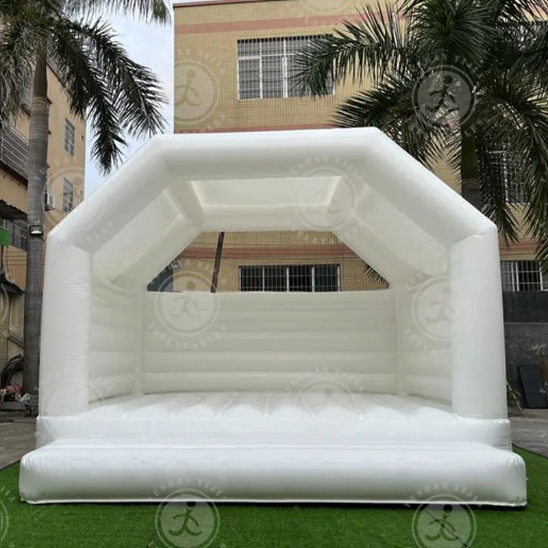 Commercial Outdoor Wedding White Playground Inflatable Jumping Games Pastel Bounce House for Kids Jumping Fun