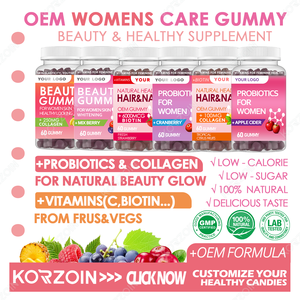 OEM Gomas de Vinagre de Maçã Naturais para Mulheres, para Saúde Digestiva e Regularidade, Suplemento para Queima de Gordura em Formato de Ursinho - Product Image 3