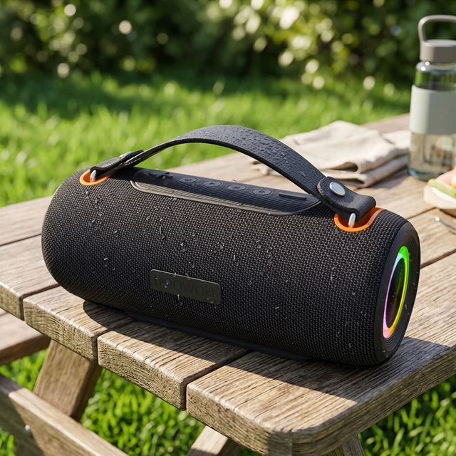 High Power 4000mAh Portable Speaker Hand Strap RGB Light BT5.2 Waterproof Heavy Loud Bass Wireless Speaker for Outdoor Party