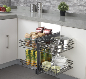 Accesorios para armario de <span class=keywords><strong>cocina</strong></span>, tacos de alambre cromado con esquinas mágicas extraíbles y deslizadores de cierre suave - Product Image 1