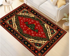 Vintage Boho Christmas Carpet Soft Bedside Rug Holiday Decor <b>Mat</b> for Entryway Living Room - Product Image 3