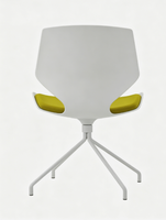 Chaise de bureau, de conférence, d'ordinateur, de bar, de salle à manger haute ou de réception, simple, moderne, réglable, pivotante, en plastique, avec assise en tissu, sans dossier en arc