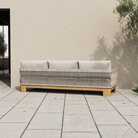Ensemble de canapés d'extérieur de luxe pour hôtel, durable, moderne, imperméable, anti-UV, écologique, mobilier d'extérieur pour villa, ensemble de canapés de jardin 3 places