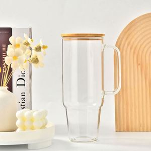 Gobelet en verre givré transparent avec poignée, 32 oz et 40 oz, pour sublimation, portable, pour bière, entrepôt USA - Product Image 3