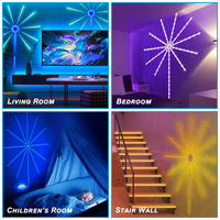 Bande lumineuse LED Feux d'artifice avec télécommande, synchronisation musicale et sonore pour Noël, bars, fêtes, festivals et événements