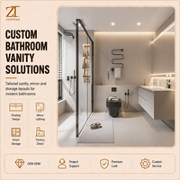 Meuble-lavabo flottant moderne élégant en amande mat avec lavabo intégré et miroir intelligent LED rétroéclairé pour projets de villas de luxe – Offres spéciales
