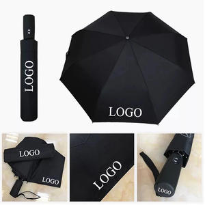 Nouveau automatique à trois volets en caoutchouc noir Logo d'entreprise <span class=keywords><strong>parapluie</strong></span> pliant voiture marque cadeau publicité pluie ensoleillée double-us - Product Image 3