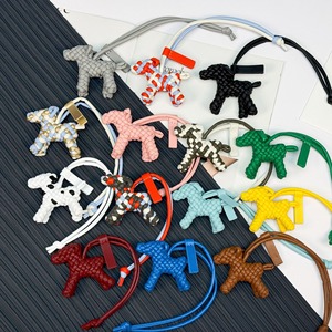 Handmade Pendant Leather Loop Woven Pony Charm for Diy Bag Backpack & Purse Accessory - Product Image 1