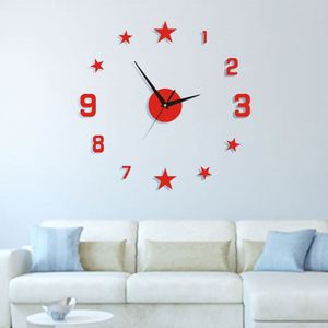Horloge murale numérique créative 3D en acrylique sans cadre, autocollante, silencieuse, pour la décoration de la maison, du salon et de la chambre - Product Image 2