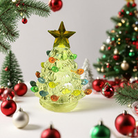 Décoration de bureau en forme de sapin de Noël en plastique, ornement lumineux coloré, décoration de table pour les fêtes de fin d'année