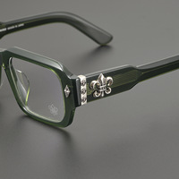 Hommes Femmes Rétro Classique CH8232 Acétate Prescription Lunettes Cadre Diamant Visage Forme Sculpté Motifs Plaque Style À La Mode
