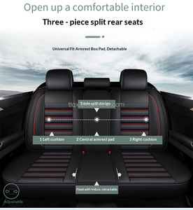 Fundas de Asiento de Coche de Cuero Rojo, Completas, de Lujo, Duraderas, para Todas las Estaciones, Cómodas, para <span class=keywords><strong>Hyundai</strong></span> Elantra, Tucson, <span class=keywords><strong>Kona</strong></span>, I20, I30 - Product Image 5