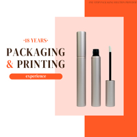 Tube en aluminium de produit cosmétique en or rose avec logo personnalisé Crème de mascara Baguettes magiques Bouteille Boîtes d'emballage de gel nutritionnel pour cils et sourcils