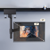 Bras de moniteur en acier noir KHCOOHOO avec ressort à gaz, 13-32 pouces, VESA 75/100, charge de 9 kg, hauteur réglable, rotation à 360 degrés, inclinaison de 45 degrés