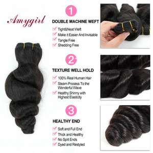 Extensiones de Cabello Humano Remy 100% Amygirl 4x4 HD con Cierre de Encaje, Ondulado Suelto, 3 Paquetes con Encaje HD - Product Image 4