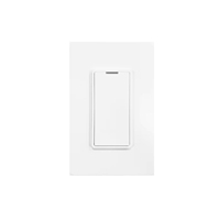 Interrupteur mural intelligent WiFi Zigbee unidirectionnel pour norme américaine, sans fil, avec bouton, compatible Alexa et Google Home