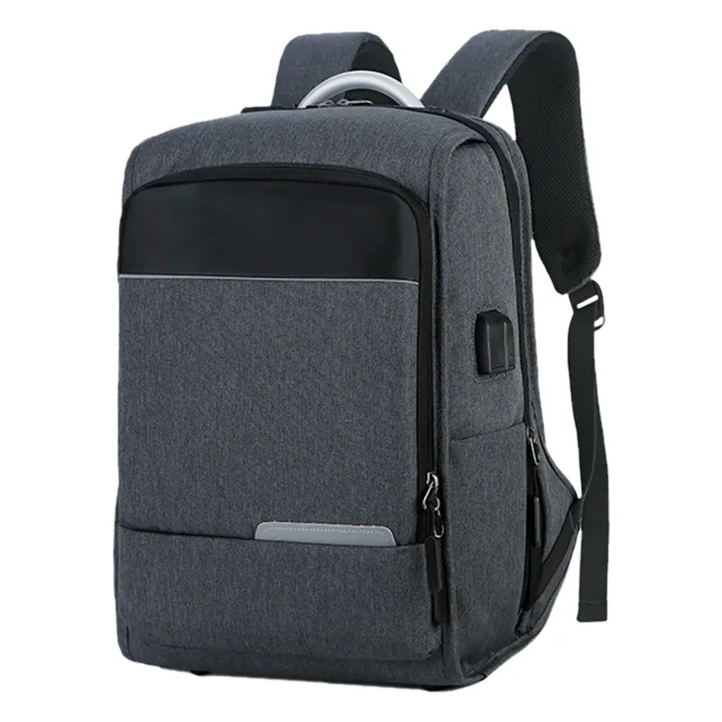 15 inch Gray custom travel school bags backpack for men college Oxford bag wholesale big capacity smart USB Business laptop bag