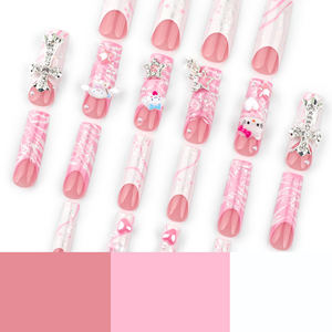 <span class=keywords><strong>Uñas</strong></span> Postizas Acrílicas Pre-Diseñadas <span class=keywords><strong>Hello</strong></span> <span class=keywords><strong>Kitty</strong></span>, Cubierta Completa Francesa, <span class=keywords><strong>Cortas</strong></span>, <span class=keywords><strong>de</strong></span> Lujo, Tipo Ataúd, al por Mayor, Ysquare - Product Image 4
