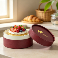 Boîte à gâteau ronde personnalisée en gros, emballage en papier imperméable et résistant à la graisse pour pâtisserie, en vrac avec papier sulfurisé