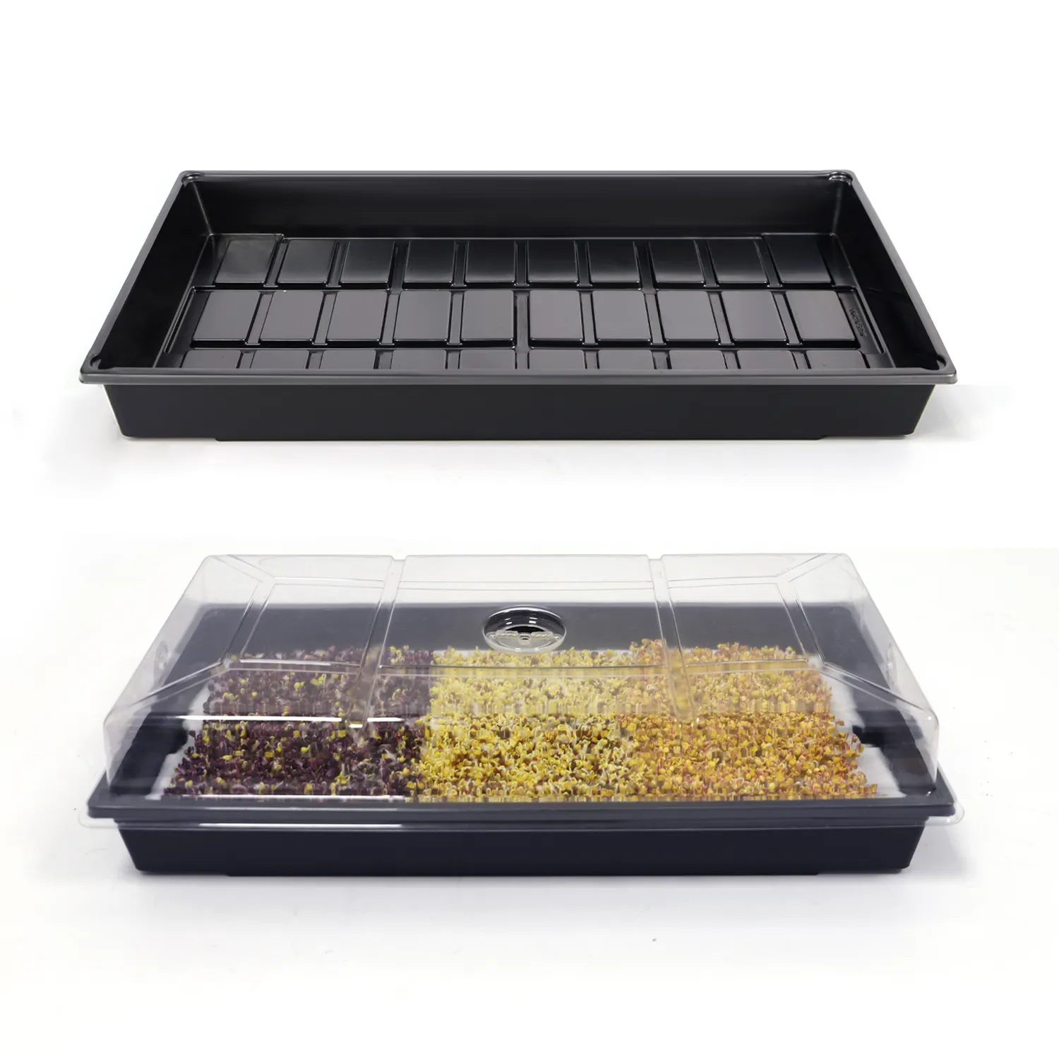 Microgreen khay 1020 phẳng hạt giống khởi động khay propogator Vườn Ươm phát triển khay với độ ẩm Dome