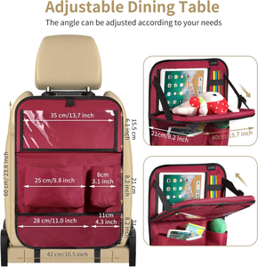 QEEPEI Deluxe Polyester <strong>Trunk</strong> &amp; Backseat Organizer <strong>Red</strong> Multi-Pocket <strong>Storage</strong> Bag with Kick Mats Auto Car Travel Accessories - Product Image 3