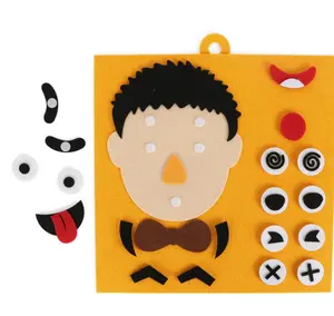 Expression faciale pâte maternelle à la main bricolage jouets expression pour enfants puzzle non-tissé feutre matériel entrepreneur