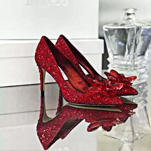 Nuovissime <span class=keywords><strong>Scarpe</strong></span> da <span class=keywords><strong>Sposa</strong></span> Cenerentola 2026 con Tacco Alto e Strass, Décolleté a Punta con Cristalli per Abiti da Cerimonia - Product Image 6