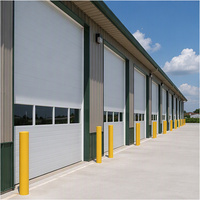 Porte Industrielle Suspendue Isolée Gris Clair Gain de Place pour Centre Logistique avec Rouleaux en Nylon