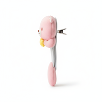 Fournisseur de jouets en peluche personnalisés Service après-vente sans souci Épingle à cheveux en peluche personnalisée avec cadeau de conception d'ours rose pour les enfants.