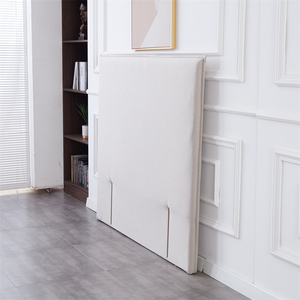Confort minimaliste Tête <span class=keywords><strong>de</strong></span> <span class=keywords><strong>lit</strong></span> haute à revêtement souple Tête <span class=keywords><strong>de</strong></span> <span class=keywords><strong>lit</strong></span> en tissu <span class=keywords><strong>de</strong></span> lin tuftée crème <span class=keywords><strong>blanc</strong></span> rose avec éponge épaisse - Product Image 3