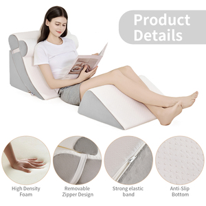 Coussin triangulaire orthopédique en mousse à mémoire de forme pour lecture, soutien des pieds, reflux acide, pour chambre et salon - Product Image 4