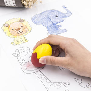 2ใน1ปลอดสารพิษสีสดใสครั้งแรกดินสอสีรูปไข่ง่ายปาล์มจับสำหรับเด็กวัยหัดเดิน - Product Image 5
