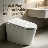 Bouton de chasse d'eau intelligent multifonctionnel moderne avec réglage de la température et mémoire de coupure de courant pour salle de bain domestique