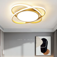 Lampe de plafond créative noire pour l'intérieur, lampe de plafond LED pour la chambre à coucher, salon