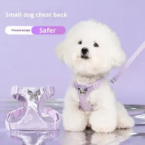 हल्के एंटी-एस्केप छोटे नस्ल कुत्ते का दोहन और पट्टा सेट वाटरप्रूफ समायोज्य निहित निहित निहित है - Product Image 1