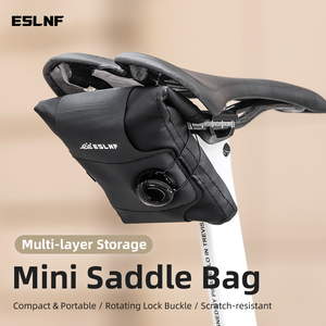 Borsa da Sella per <span class=keywords><strong>Bicicletta</strong></span> ESLNF, Borsa Pieghevole in Nylon Resistente con Manopola di Bloccaggio Rotante per Attrezzi da Ciclismo - Product Image 1