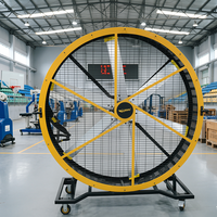 Kipas HVLS Mobile JULAI 2m 6.5ft PMSM Direct Drive, Kipas Industri Portabel Volume Udara Besar dengan Roda untuk Acara Luar Ruangan