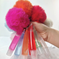 Gloss à lèvres minéral végétalien personnalisé avec logo, porte-clés peluche, saveur fruitée, rouge à lèvres pour enfants