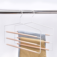 Cintre pour pantalon en fer multicouche cintres pour pantalon gain de place cintre pour pantalon en tissu de bois