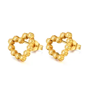 Trendy Gold Plated Stud Earrings Steel Earrings Dubai Jewelry for Women Stainless Surgical Steel Dangle Tragus Earrings